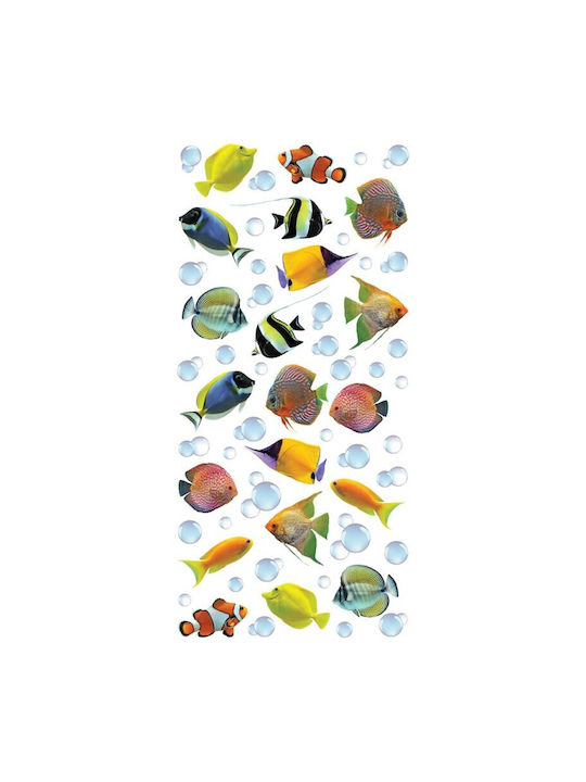 Διακοσμητικό Αυτοκόλλητο Τοίχου Colourful Fishes 1τμχ Ango
