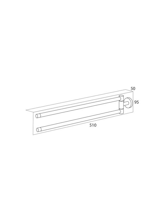 TIGER Double Wall-Mounted Bathroom Rail Inox Black