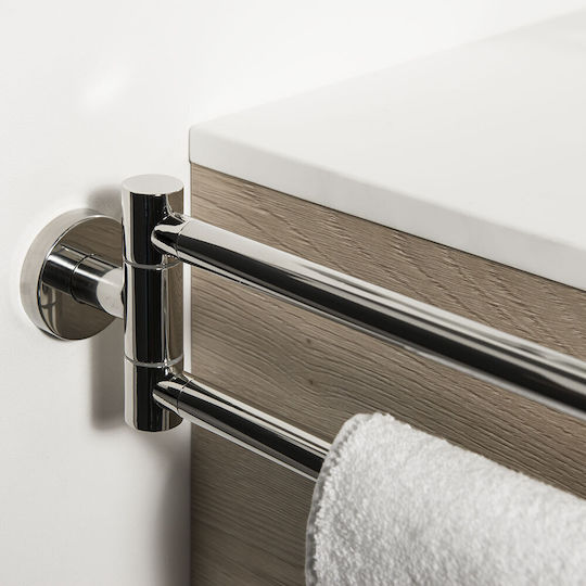 TIGER Double Wall-Mounted Bathroom Rail Inox Silver