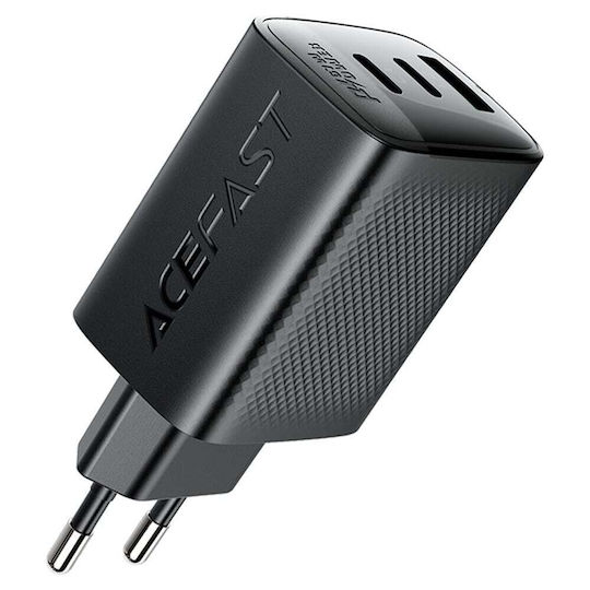 Acefast Φορτιστής Χωρίς Καλώδιο GaN με Θύρα USB-A και 2 Θύρες USB-C 67W Μαύρος (A108)
