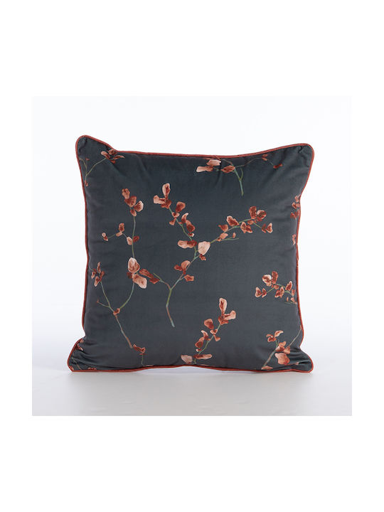 Nef-Nef Homeware Sofa Cushion Vania Velvet Blue/Black 45x45cm