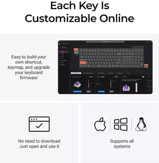 Keychron K10 HE Fără fir Efect Hall Gaming Tastatură cu Magnetic comutatoare și iluminare RGB (Engleză US) Alb