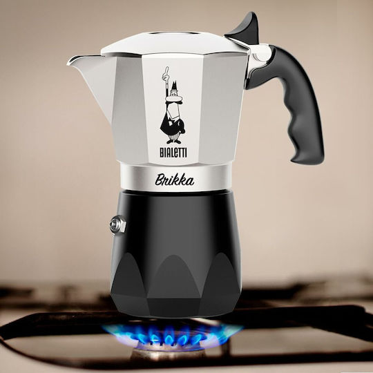 Bialetti Brikka Stovetop Espresso Pot 4 Cups Silver