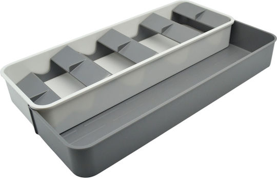 Ankor Opening Plastic Drawer Cutlery Tray 22x39.5x5.6cm Grey