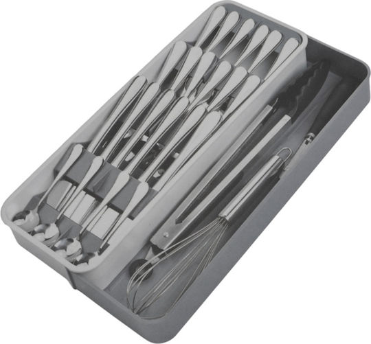 Ankor Opening Plastic Drawer Cutlery Tray 22x39.5x5.6cm Grey