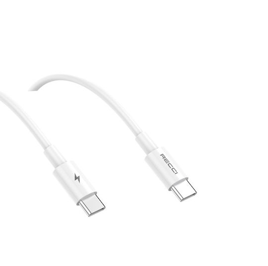 Recci Φορτιστής GaN με Θύρα USB-C και Καλώδιο USB-C - USB-C 25W Power Delivery Λευκός (RC106E)