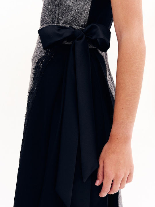 Set with Satin Skirt Gray