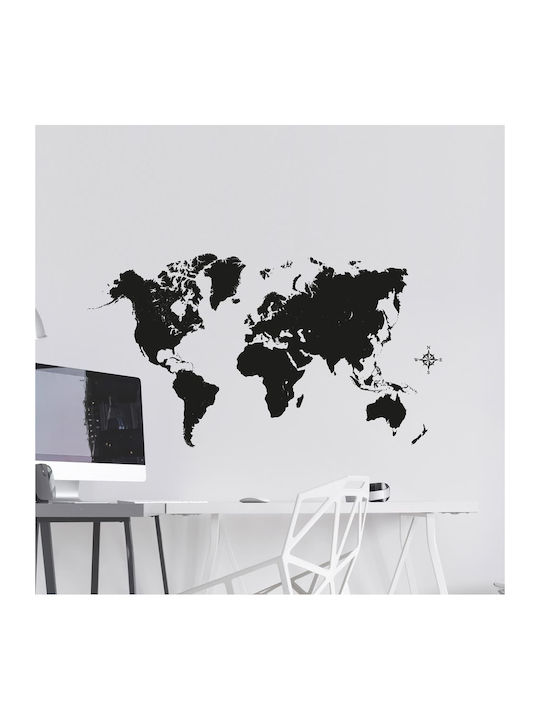 Autocolant Decorativ Perete Black Map L 1buc 70x70buc Ango