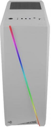 Aerocool Cylon Pro V2 Gaming Midi-Turm Computergehäuse mit Seitenfenster und RGB-Beleuchtung Weiß