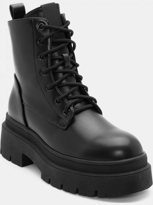 Suede Women's Ankle Boots with Medium Heel Black