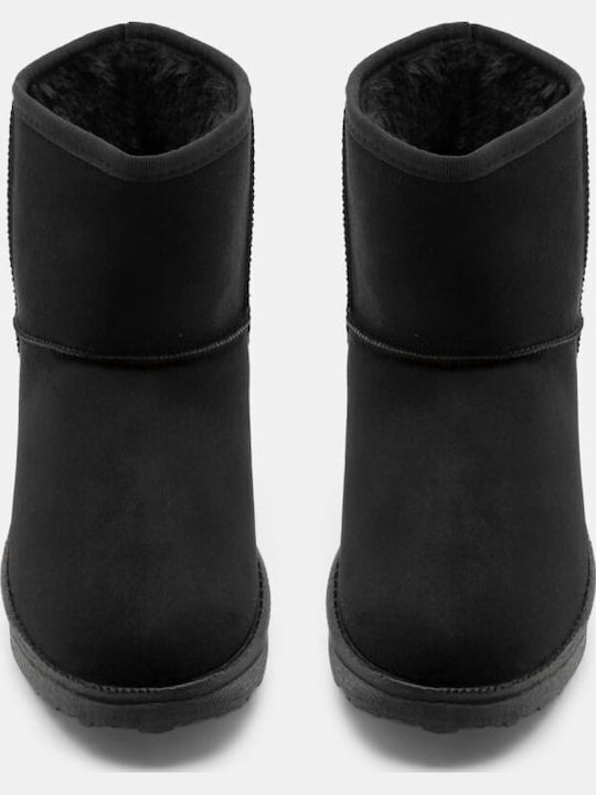 Women's Ankle Boots with Fur Black