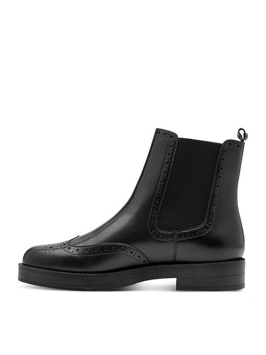 Leder Damen Chelsea Stiefeletten Schwarz