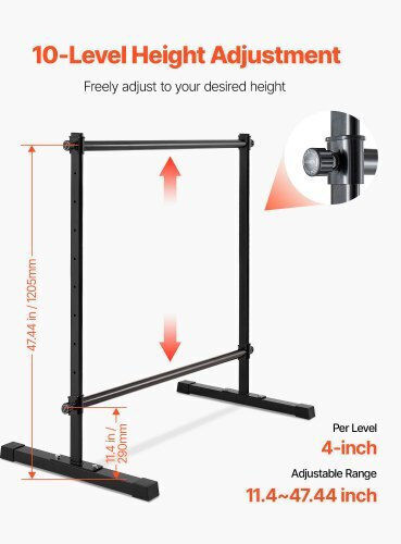 Vevor Ballet Barre Freestanding Portable Fitness Dance Bar Height Adjustable