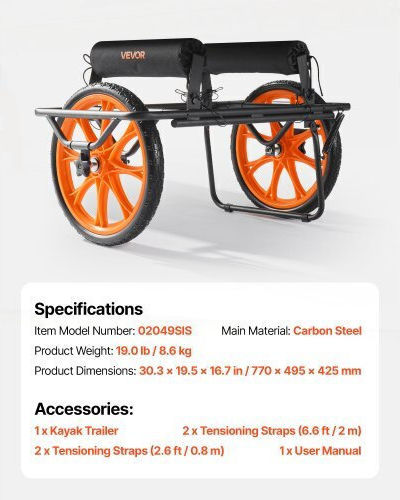 Vevor SPSPHTTC15INR3EU5001V0 Τρέιλερ Μεταφοράς για Κανό & Kayak