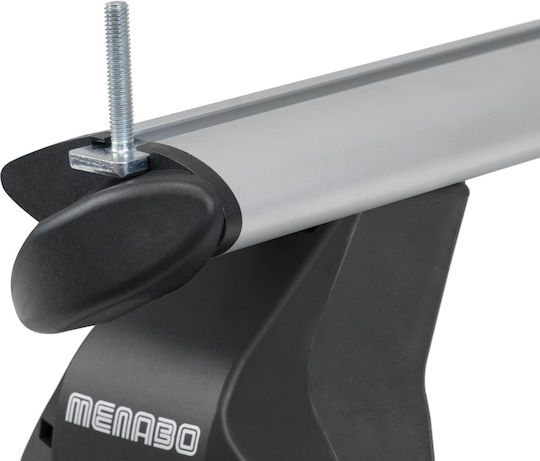 Menabo Bare De Acoperiș Din Aluminiu 112cm Pentru Hyundai i20 3D 2015-2020 Set Cu Picioare Argintii