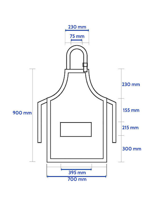 Koupakoupa Stitch Movie Ποδιά Κουζίνας Λευκή 22x40cm KP_31506_apron-bbq-adult