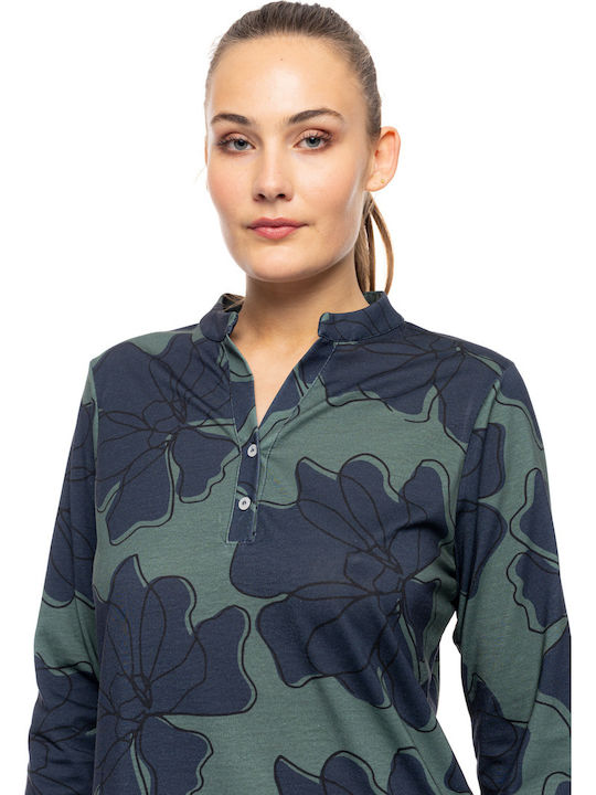 Pink Label Winter Women's Pyjama Set Navy
