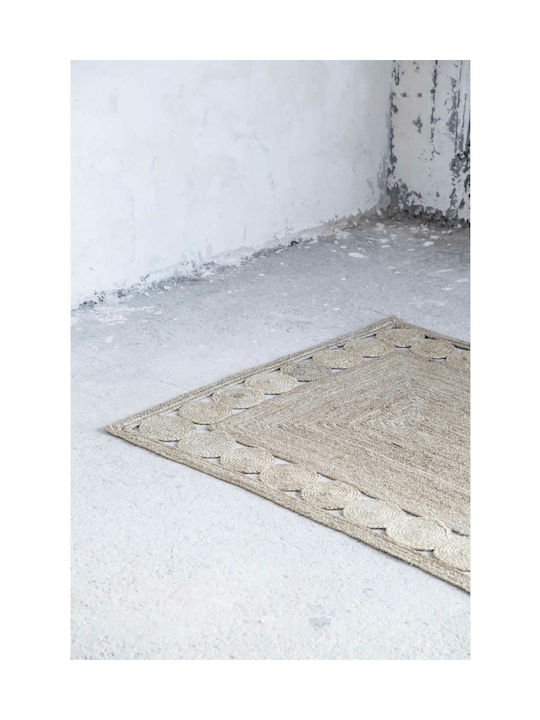 Nima Lentino Teppich Rechteckig Synthetisch,Polyester/Cotton/Leather Beige