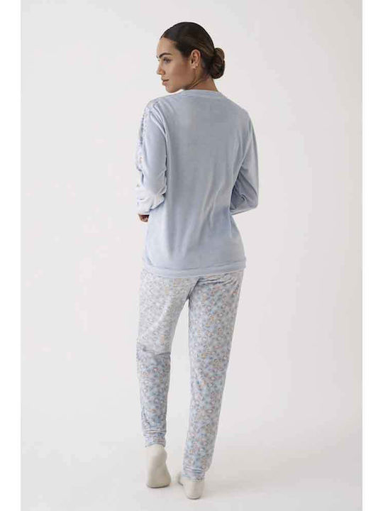 Promise Winter Women's Pyjama Set Sky Blue