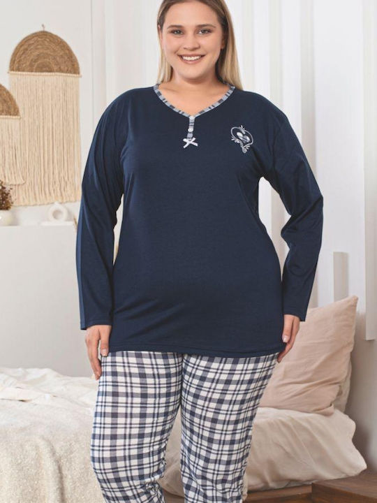 Asel Winter Women's Pyjama Set Dark Blue