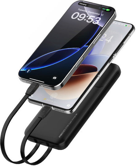 Recci RPB-P67 Power Bank 10000mAh 22.5W Μαύρο