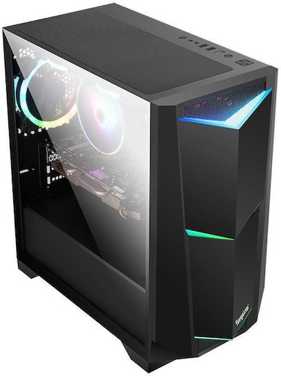 Segotep Ares Геймърско бюро Midi Tower Компютърна кутия с ARGB осветление Черен