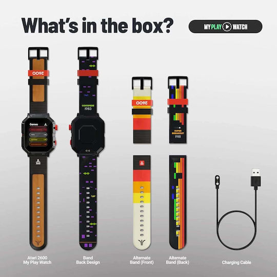 Atari 2600 My Play Watch με Παλμογράφο (Μαύρο)