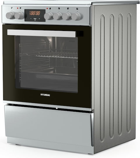 Hyundai Aragaz 69lt cu Plite Ceramice L60cm. Inox