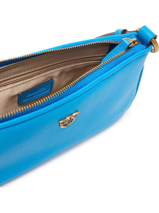 Half Moon Baguette Leder Damentasche Umhängetasche Blau