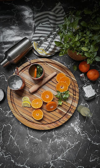Teak Wonder Επιφάνεια Κοπής Ξύλινη Καφέ 46cm