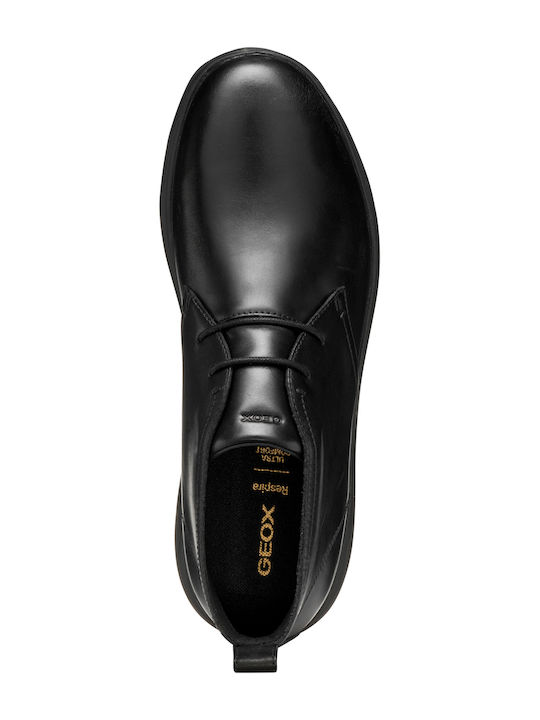 U Spherica B Leather Black Men's Boots