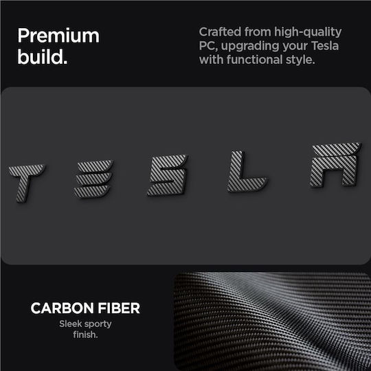 Spigen Tesla Rear Emblem Logo Full Cover Carbon Tesla Model 3 2024 Acp08550