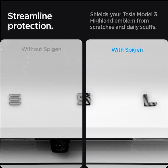Spigen Tesla Rear Emblem Logo Full Cover Carbon Tesla Model 3 2024 Acp08550