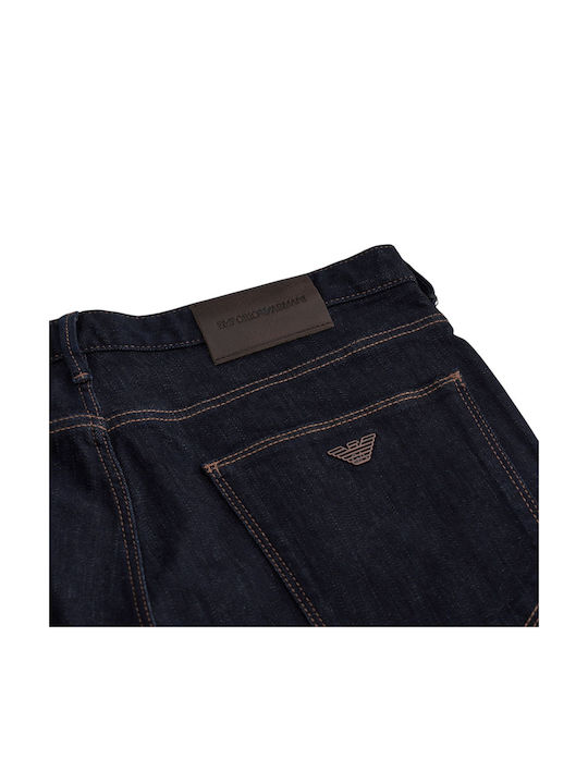 Men's Elastic Jeans Pants with Slim Fit Dark Blue