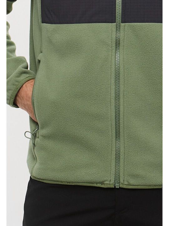 M Glacier Men's Fleece Cardigan Bark Mist, Asphalt Grey