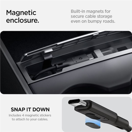 Spigen Tesla Kabel-Organizer Station Schwarz-Tesla Modell Y/3 ACP07085