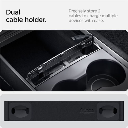 Spigen Tesla Kabel-Organizer Station Schwarz-Tesla Modell Y/3 ACP07085