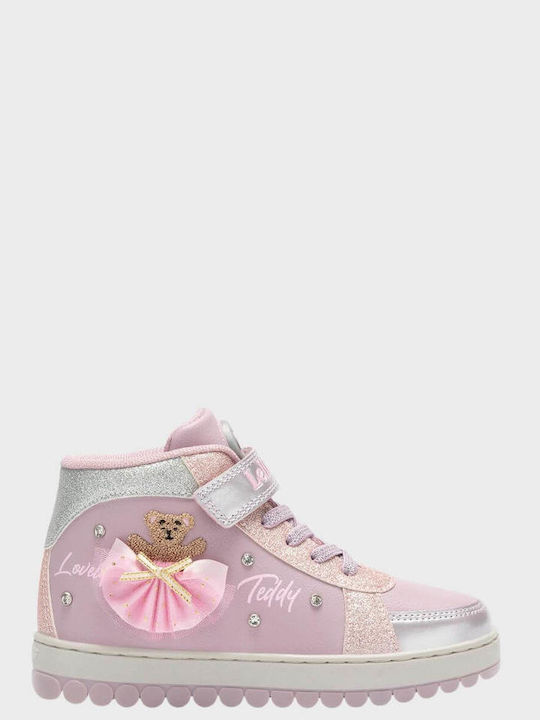 Παιδικά Sneakers High με Σκρατς Ροζ