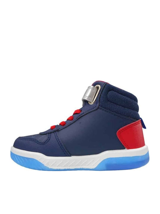 Spiderman Kids Sneakers High with Lights Blue