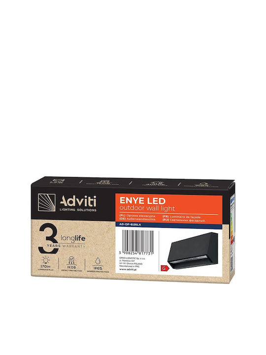 Redled Стенно Външно Плафонно Осветление LED IP65 3W с Естествено бяло Светлина 16x3.3x7εκ.