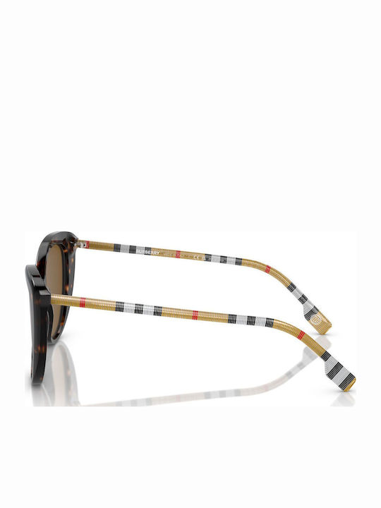 Burberry Women's Sunglasses with Brown Tartaruga Plastic Frame and Brown Lens BE4407 385483