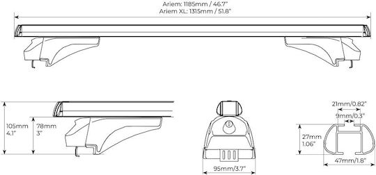 Menabo 135cm. pentru Audi Q5 2008-2014 (Set cu picioare)