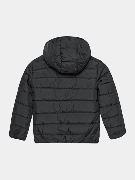 Kids' Quilted Jacket with Hood Black