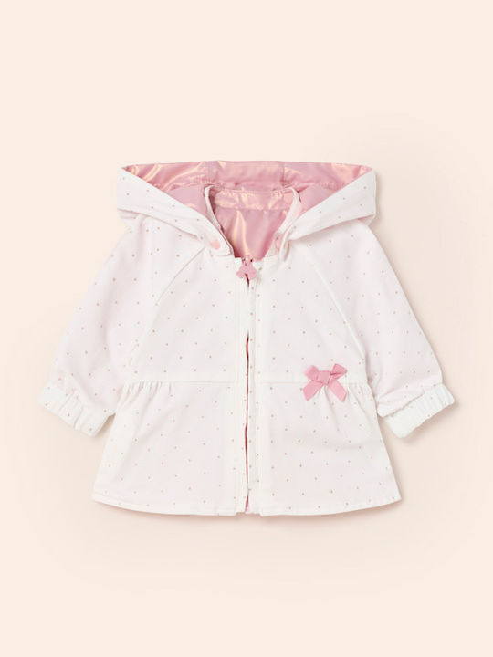 Kinder Freizeitjacke Kurz Winddicht Beidseitig mit Kapuze Rosa