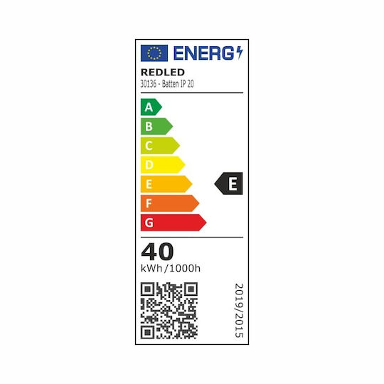 3cct Slim Batten Light 40w 120cm Λευκο Ip20 Redpoint 30136