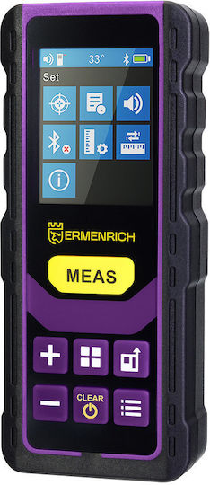 Ermenrich Reel Pro Gl60 Laser Distance Meter Color Display Green Laser Up To 60 Meters Measuring Range Ip54 Protection Black