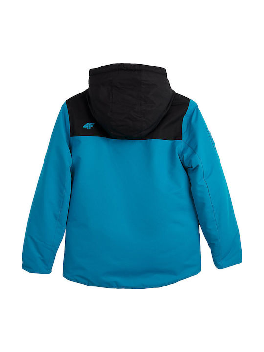 Kinder Sportjacke Kurz mit Kapuze Blau
