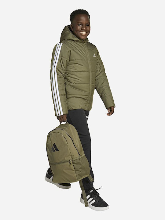 Padded Waterproof Kids Sports Windproof Jacket with Lining Khaki