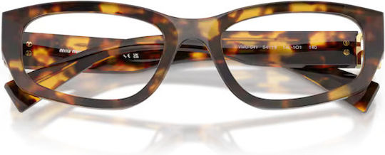 Miu Miu Mu 04yv 14l1o1 54 Rame Ochelari Pentru Femei Maro Tortoise Dreptunghi Rame De Ochelari Cu Prescripție Din Titan