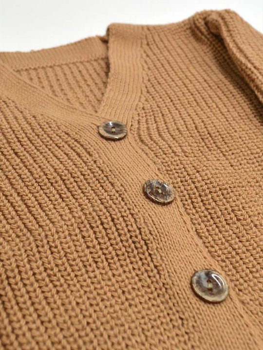 Kinderstrickjacke Gestrickt Kaffee